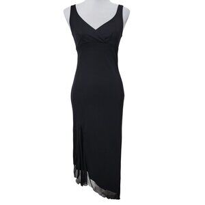 Up Front Size S Black Asymmetrical Hem Sleeveless Dress Bodycon